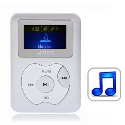 4GB MP3 Player with LCD Screen, Speaker (Silver)